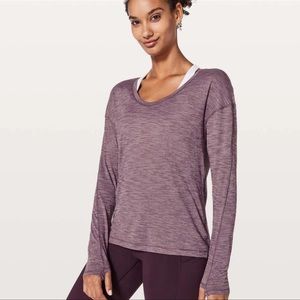 Lululemon Meant to Move Long Sleeve Heathered Foxglove Shirt Size 8